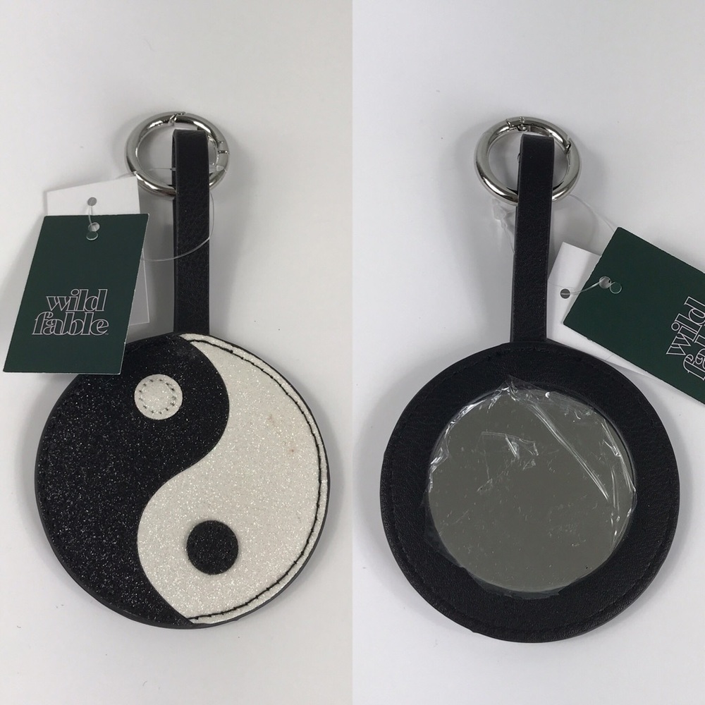 Yin and Yang Portable Mirror Keyring by Wild Fable